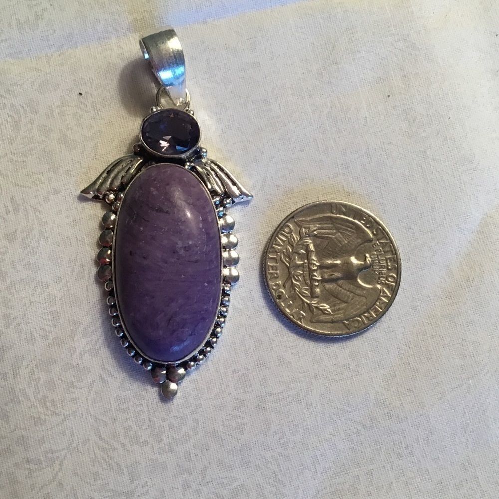 Nwot Sterlingsilvercharoitependant - image 2